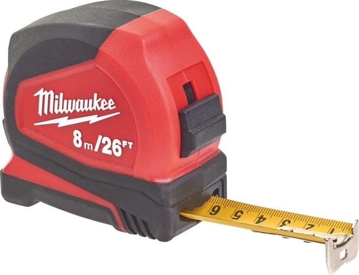Рулетка Milwaukee Pro Compact C8-26/25, 8 м, 16 мм (4932459596) фото 