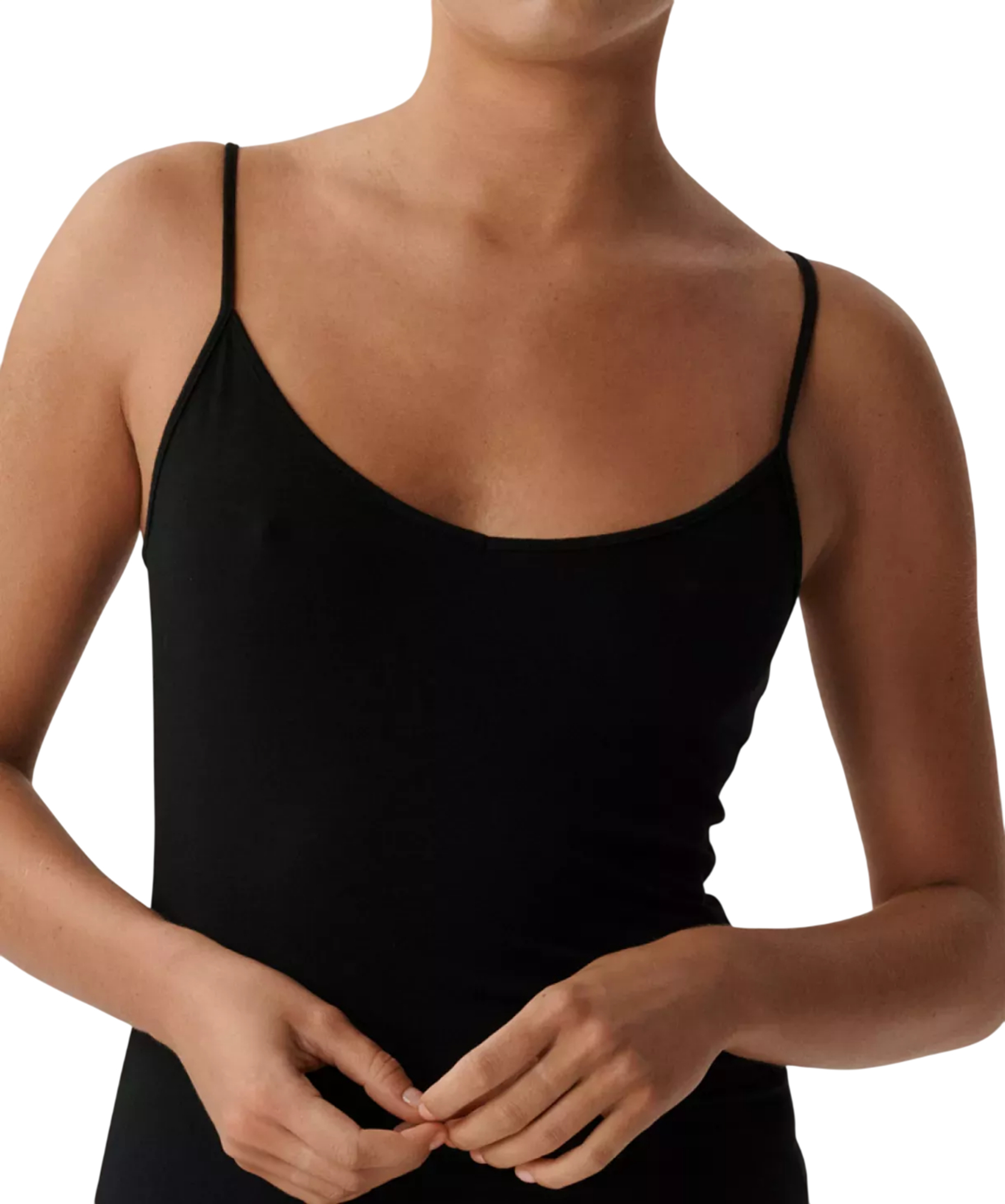 Майка жіноча тонка бретель Atlantic BLV-197N L чорнафото3