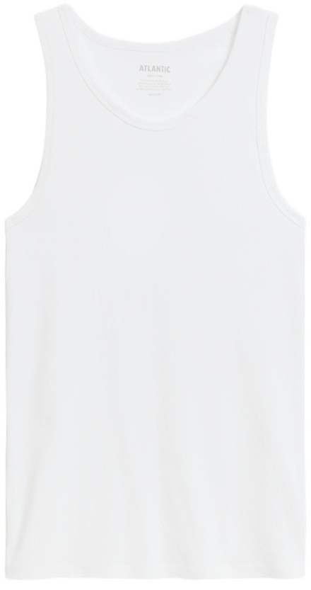 Майка мужская на тонких бретелях Atlantic BMV-046 L белые фото 4