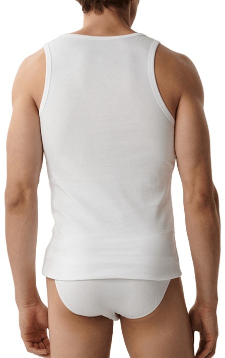 Майка мужская на тонких бретелях Atlantic BMV-046 L белые фото 2