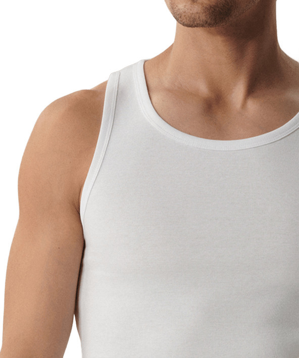 Майка мужская на тонких бретелях Atlantic BMV-046 L белые фото 3