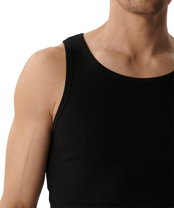 Майка мужская на тонких бретелях Atlantic BMV-046 L черные фото 3