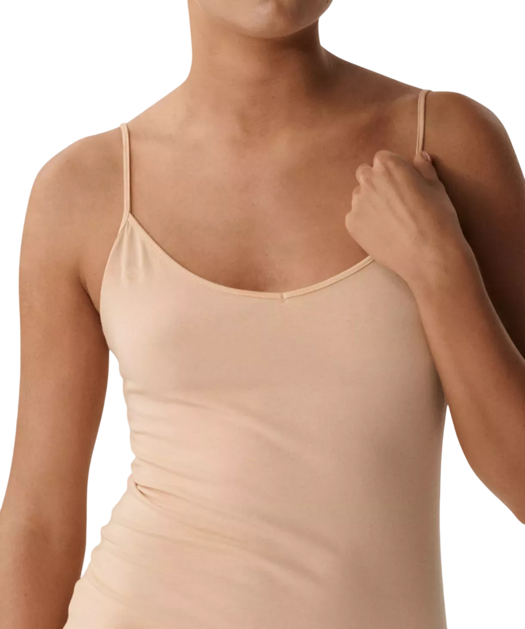 Майка женская тонкая бретель Atlantic BLV-197N L бежевая фото 3