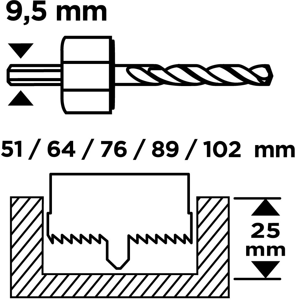 Набор коронок по дереву GRAPHITE 5 шт (56T747) фото 2