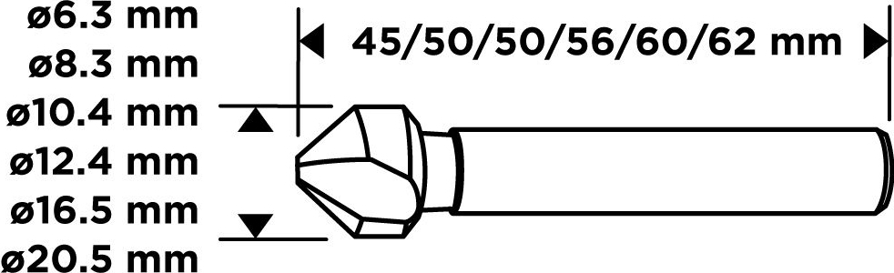 Набор сверл GRAPHITE TiN 6шт (54T427) фото 2