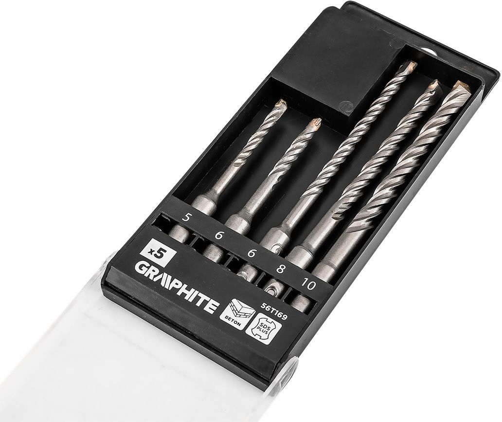 Набор сверл по бетону GRAPHITE SDS Plus 5шт (56T169) фото 4