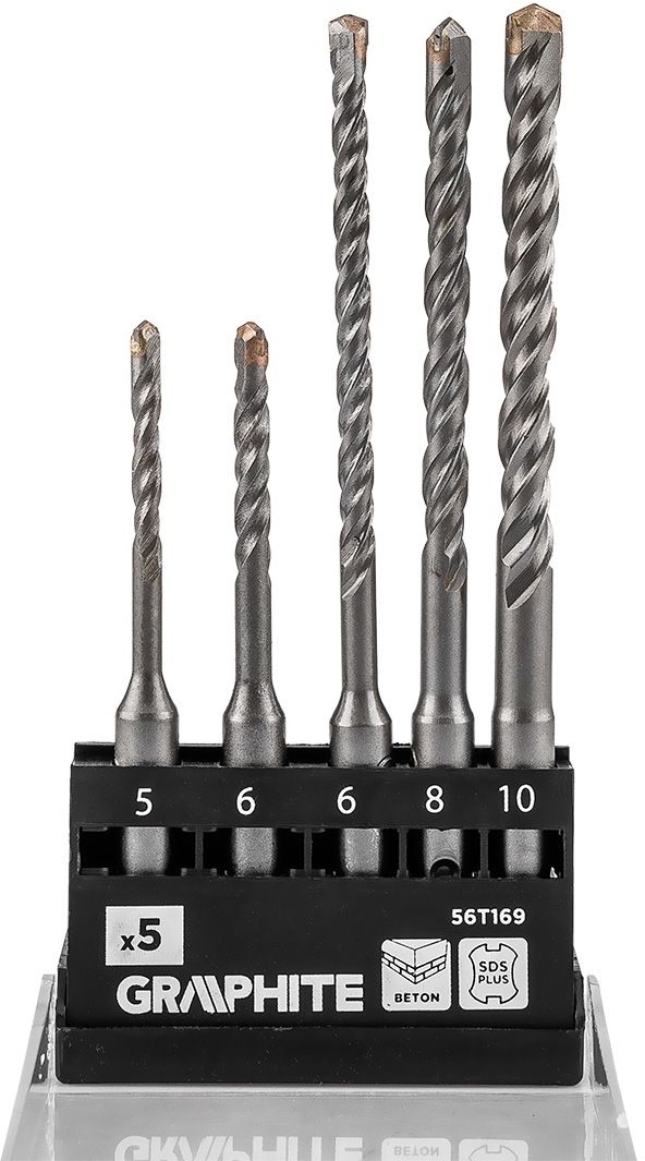 Набор сверл по бетону GRAPHITE SDS Plus 5шт (56T169) фото 3