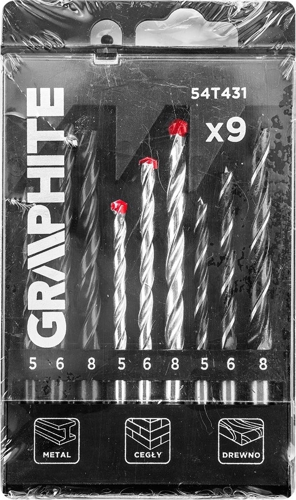 Набор сверл GRAPHITE 9шт (54T431) фото 8