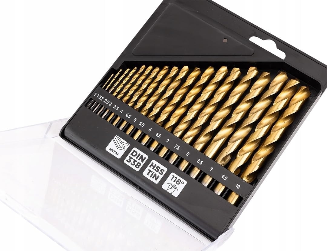 Набор сверл по металлу GRAPHITE HSS TiN 19шт (54T950) фото 4