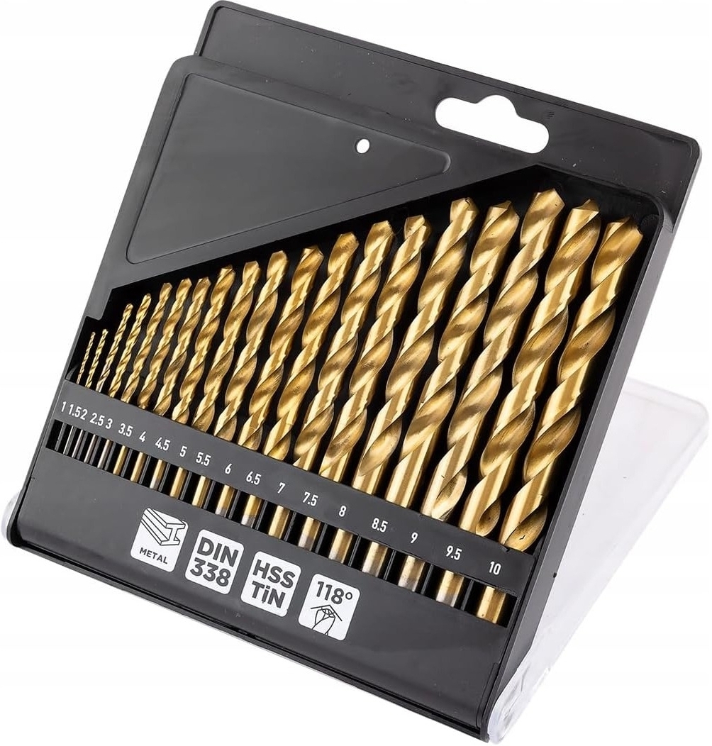 Набор сверл по металлу GRAPHITE HSS TiN 19шт (54T950) фото 3