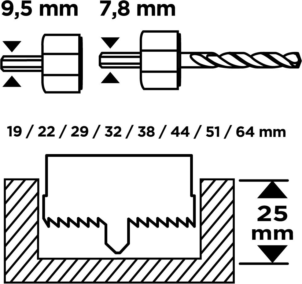 Коронки по дереву GRAPHITE 11шт (56T748)фото