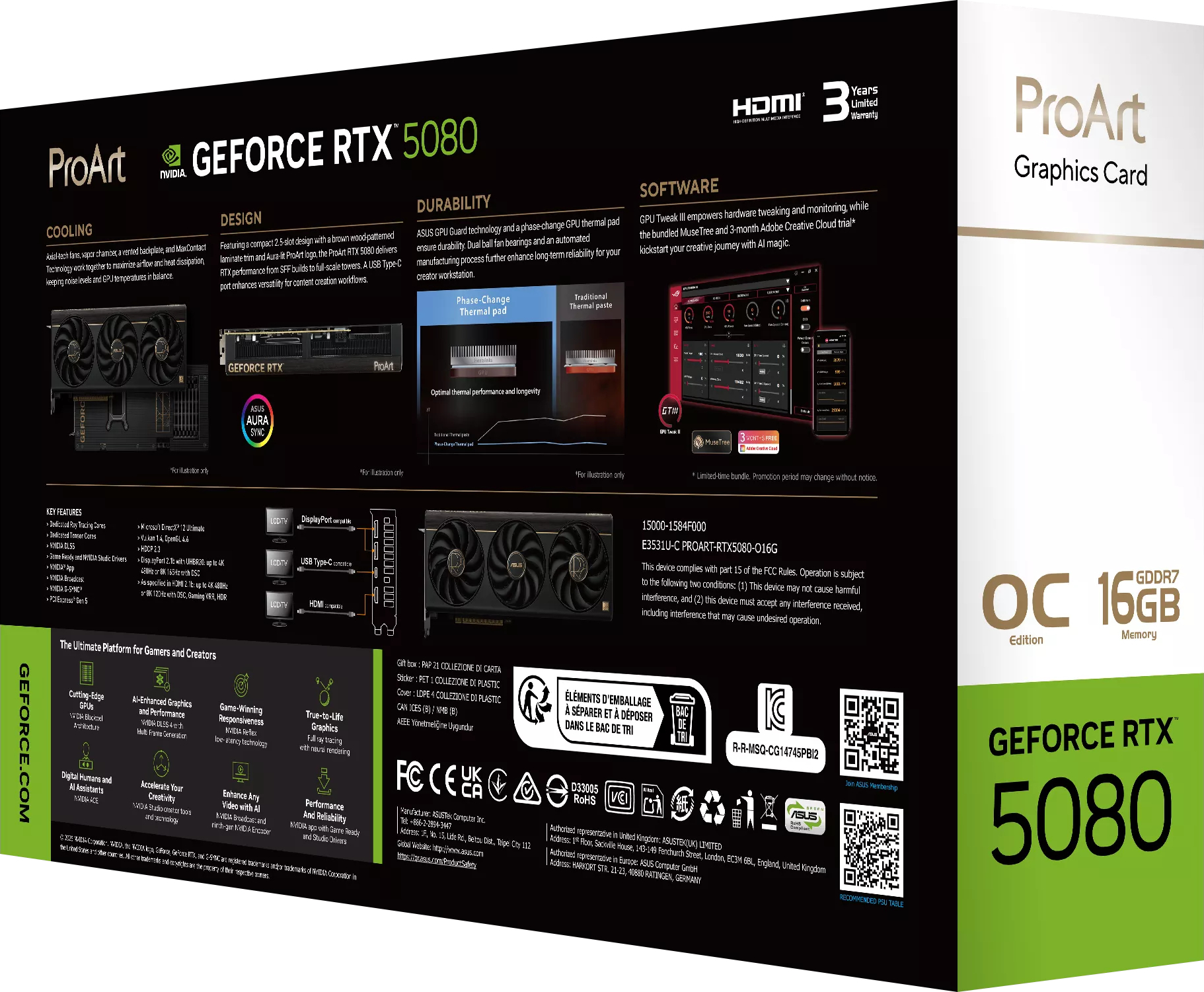 Відеокарта ASUS GeForce RTX 5080 16GB GDDR7 OC PROART-RTX5080-O16G (90YV0N30-M0NA00)фото16