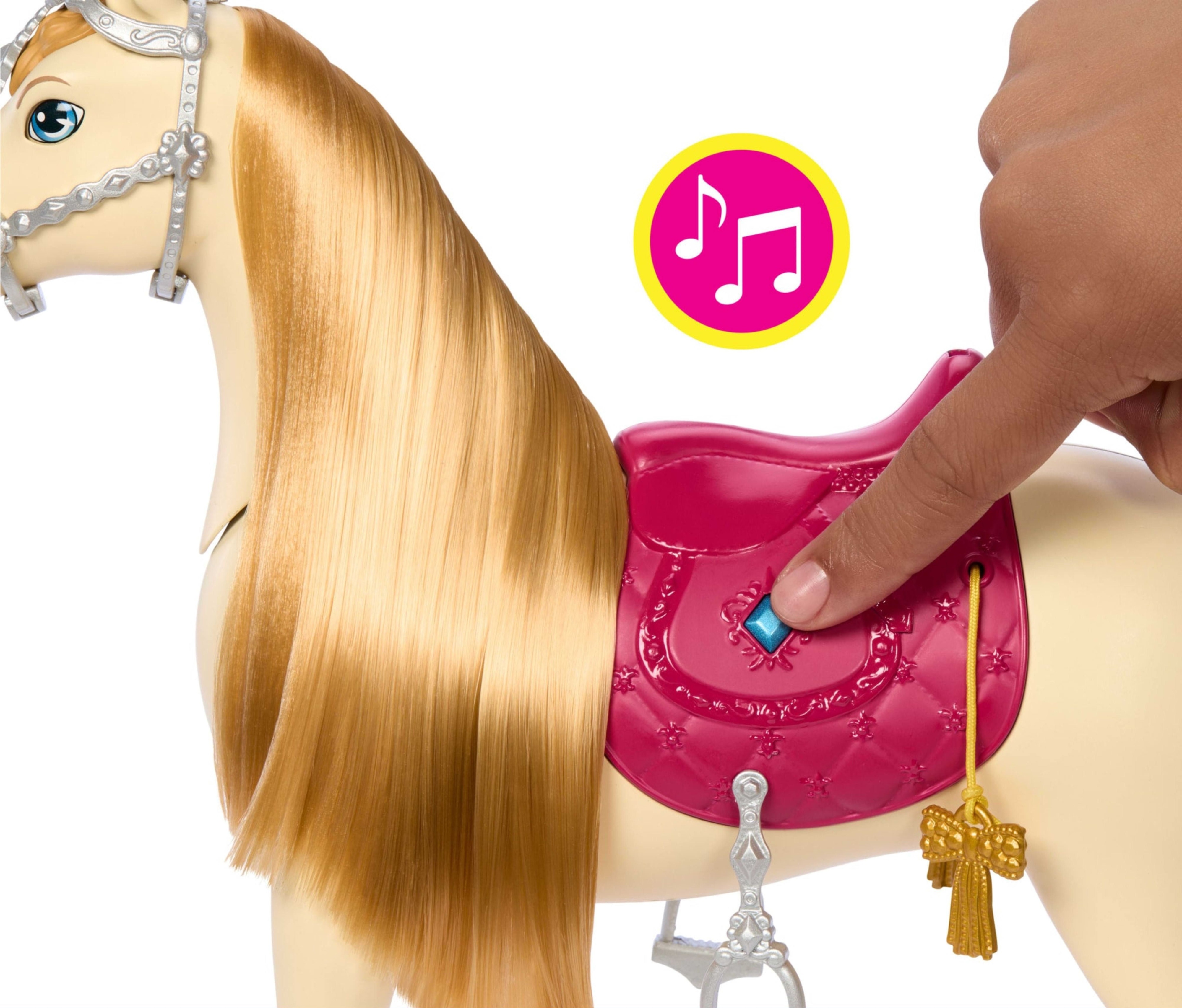 Лошадка интерактивная Barbie с аксессуарами по уходу (HXJ42) фото 9