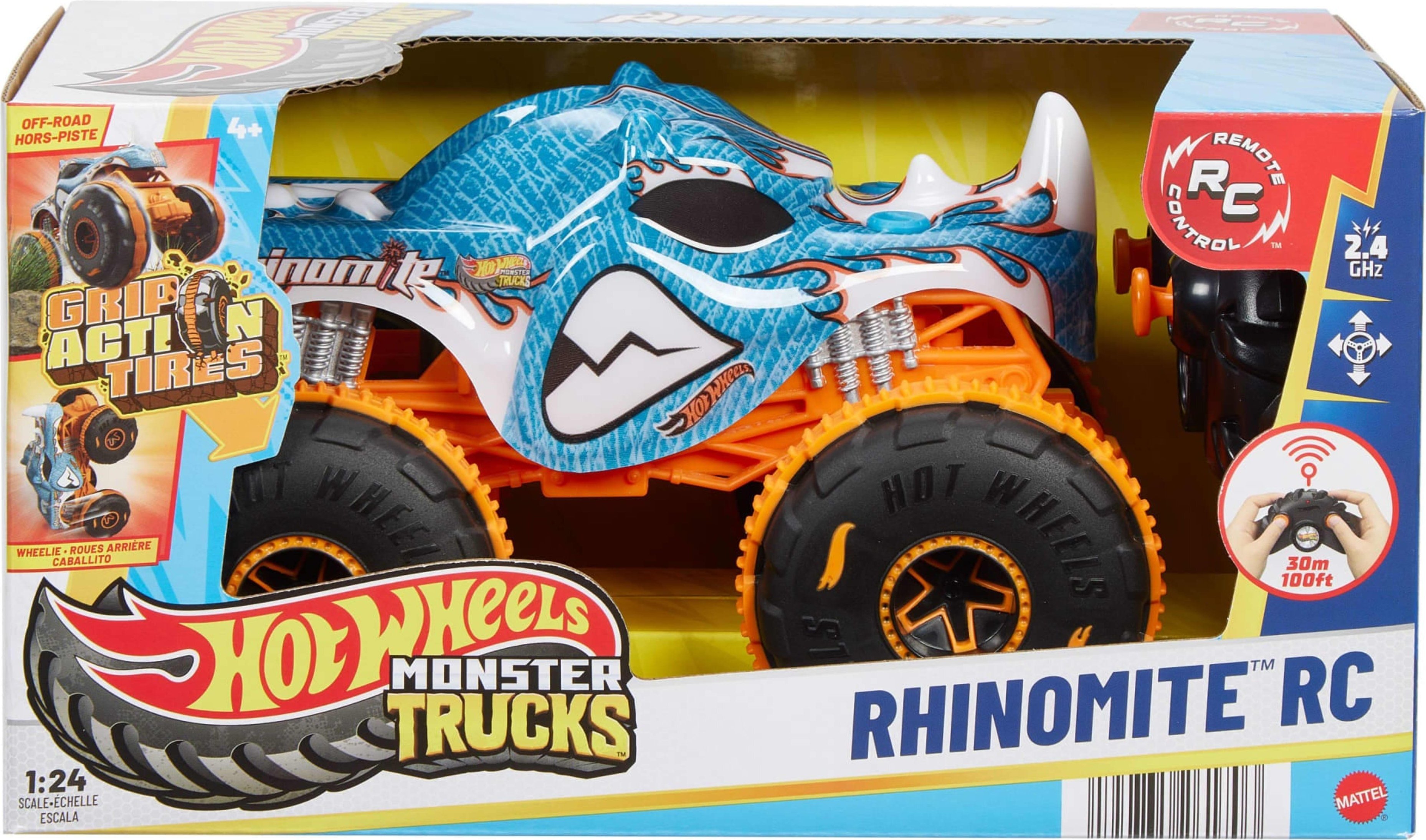 Машинка-позашляховик збільшена Hot Wheels на радіокеруванні Monster Trucks Rhinomite 1:24 (JBK11) фото