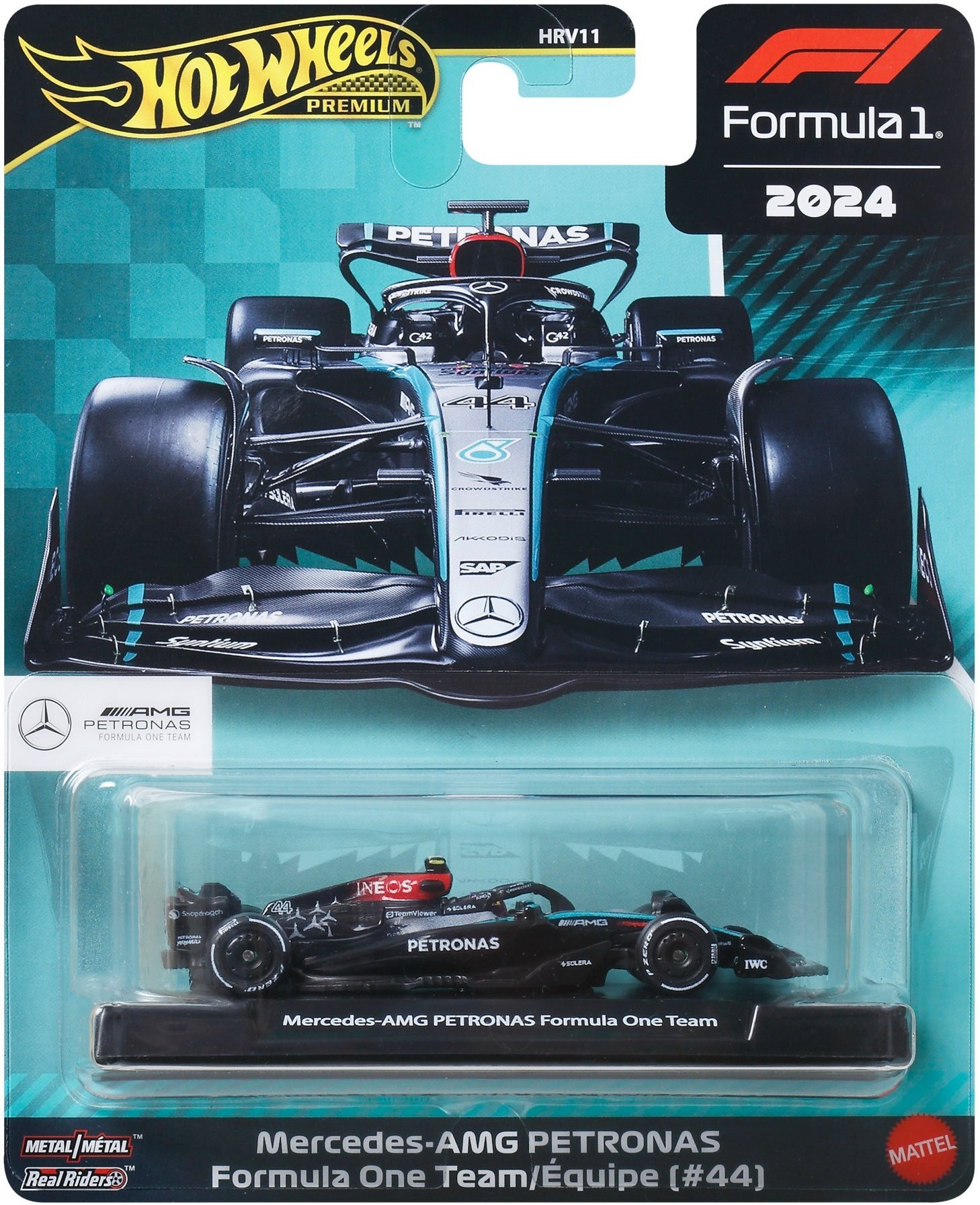 Болид коллекционный Hot Wheels Mercedes-Benz 2024 Lewis Hamilton Formula 1 (JBM16) фото 