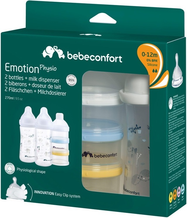 Набір для годування Bebe Confort Emotion Physio 270ml 2шт білі з диспенсером Urban Garden (3102209180)фото