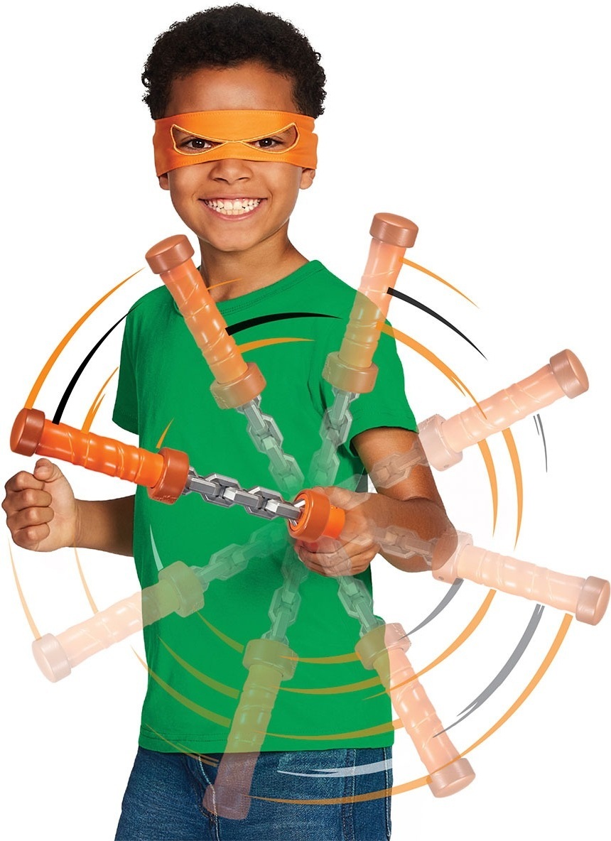 Набор игрушечного оружия TMNT Мovie III W3 - Нунчаки Микеланджело. Вращающийся удар (84268) фото 5