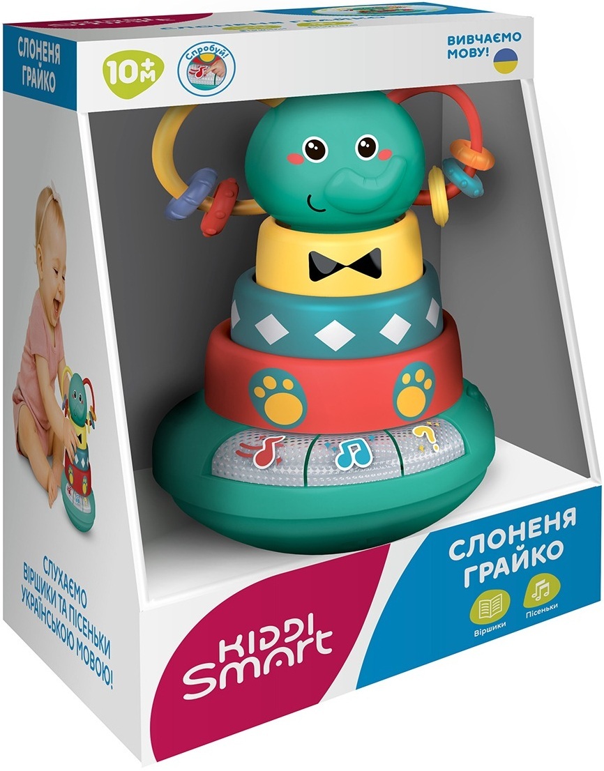 Іграшка інтерактивна, що розвиває, Kiddi Smart – Слоненя Грайко (українська) (1305-UK)фото4