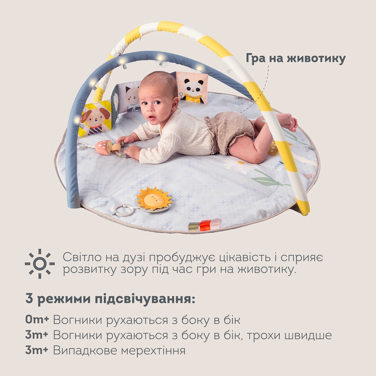 Килимок музичний з дугами, що розвиває – Сонячні ноти (13495) фото4