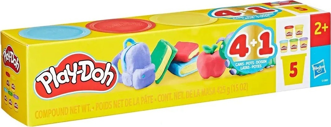 Набір маси для ліплення Play-Doh Повернення до школи, 5 баночок (G1860)фото3