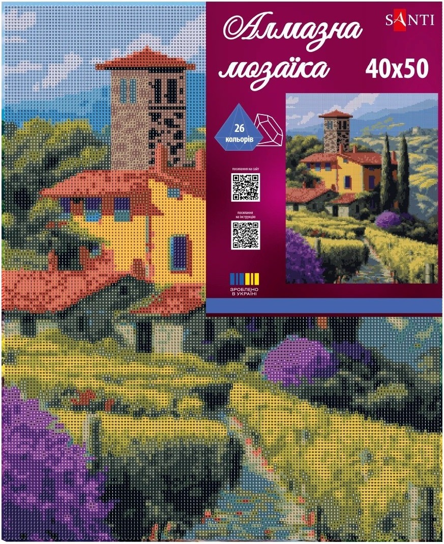 Алмазна мозаїка Santi Тоскана 40*50 см на підрамнику (956043)фото2