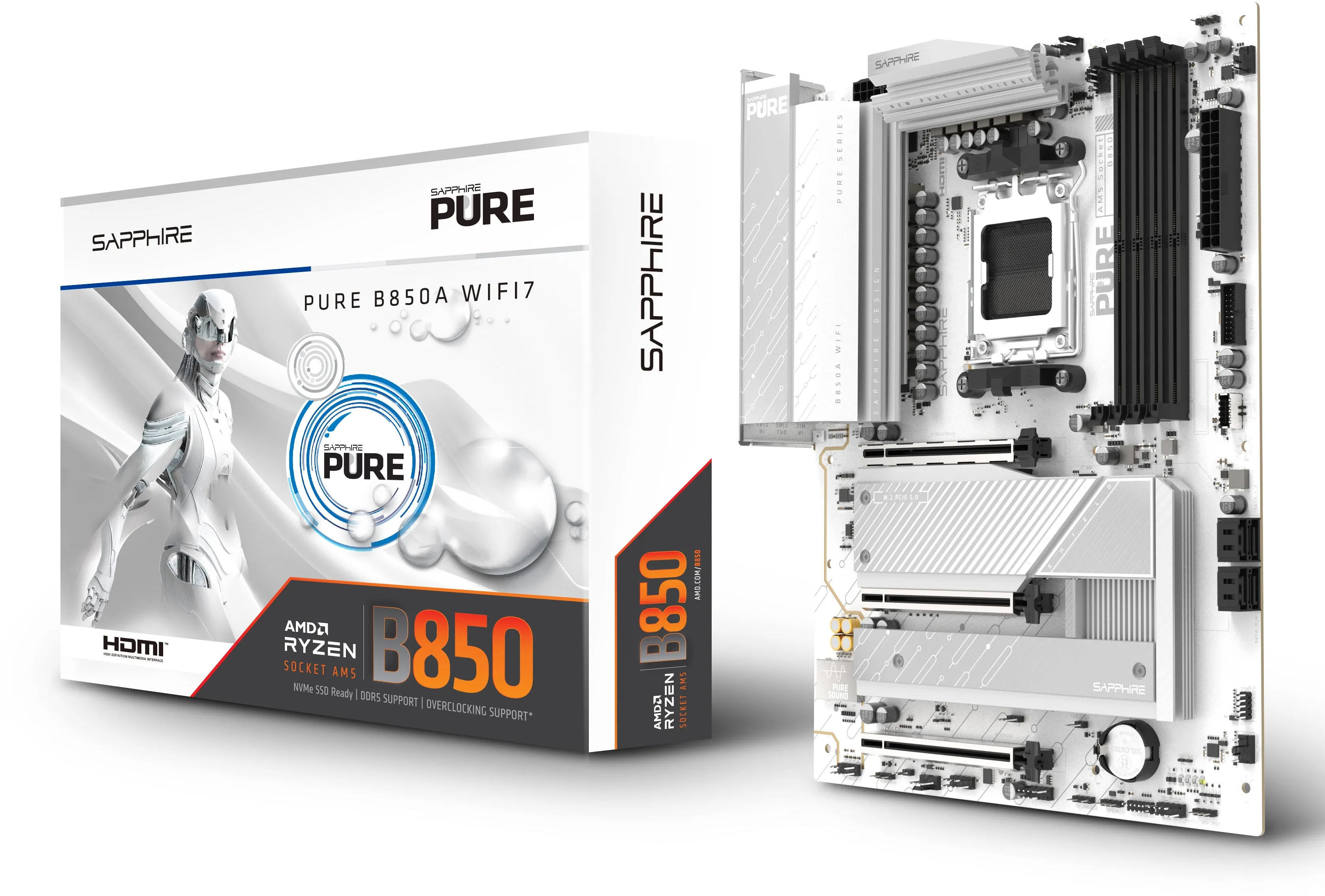 Материнська плата SAPPHIRE PURE B850A WIFI7 (52123-11-40G)фото