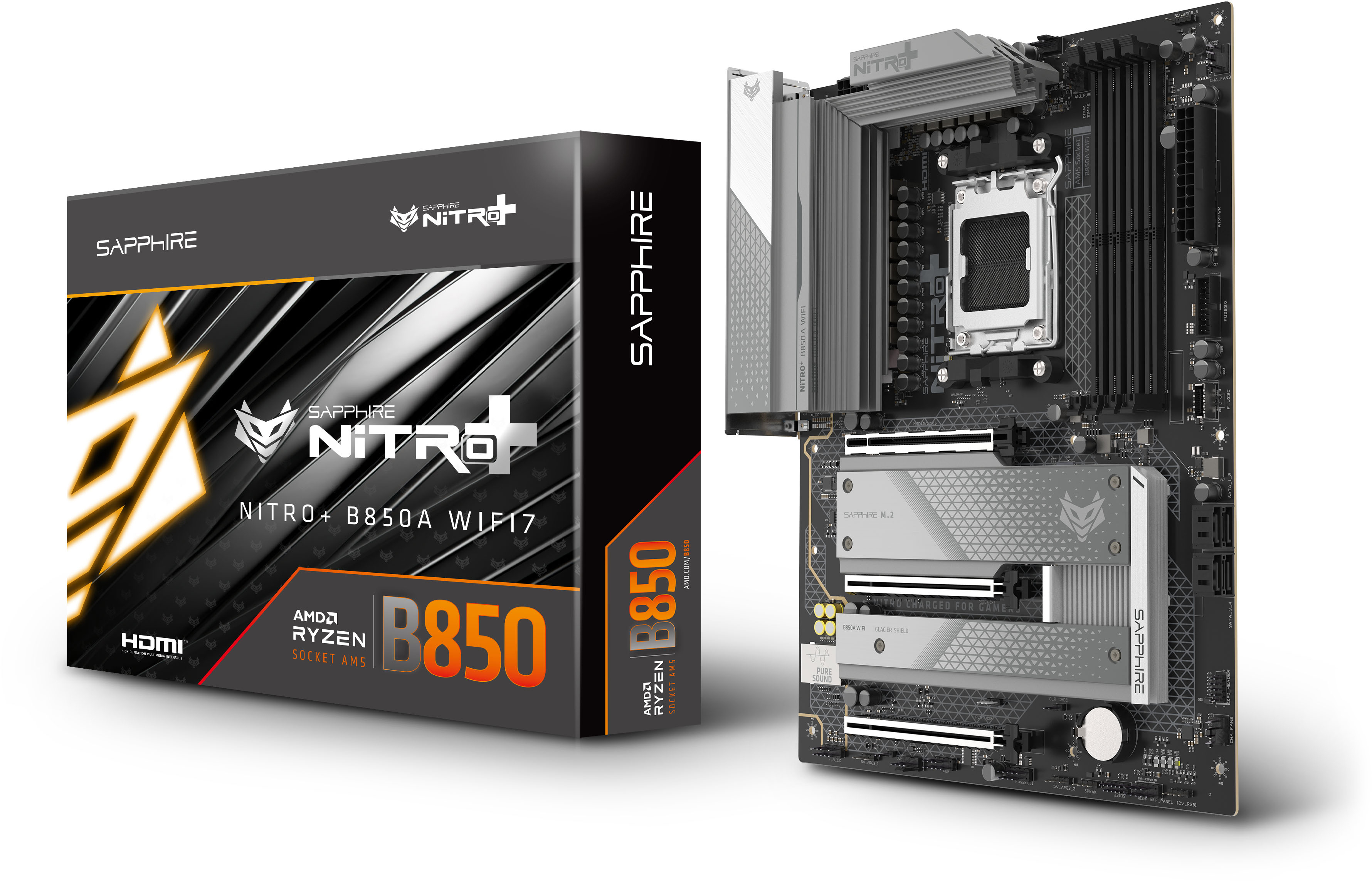 Материнська плата SAPPHIRE NITRO+ B850A WIFI7 (52123-03-40G)фото8