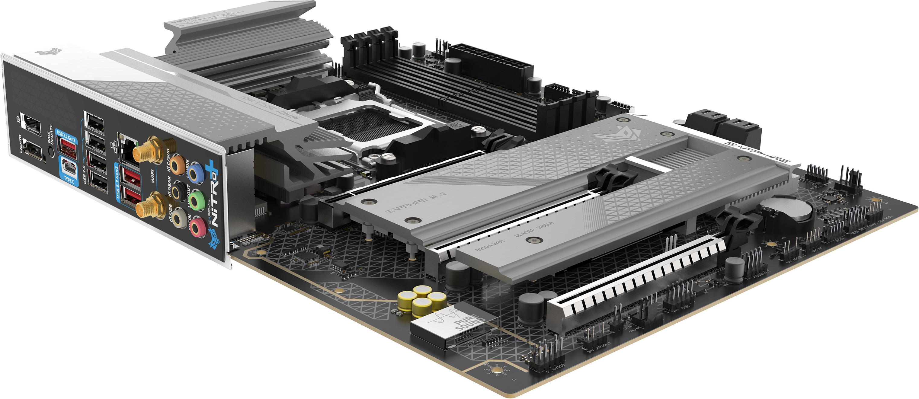 Материнська плата SAPPHIRE NITRO+ B850A WIFI7 (52123-03-40G)фото6