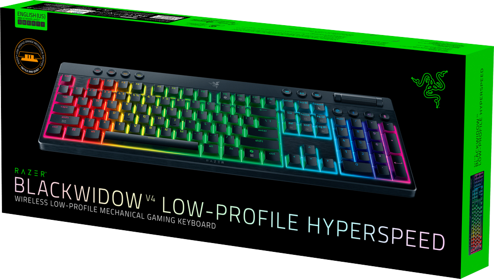Игровая клавиатура Razer BlackWidow V4 Low-profile HyperSpeed Green Switch (RZ03-05270100-R3M1) фото 