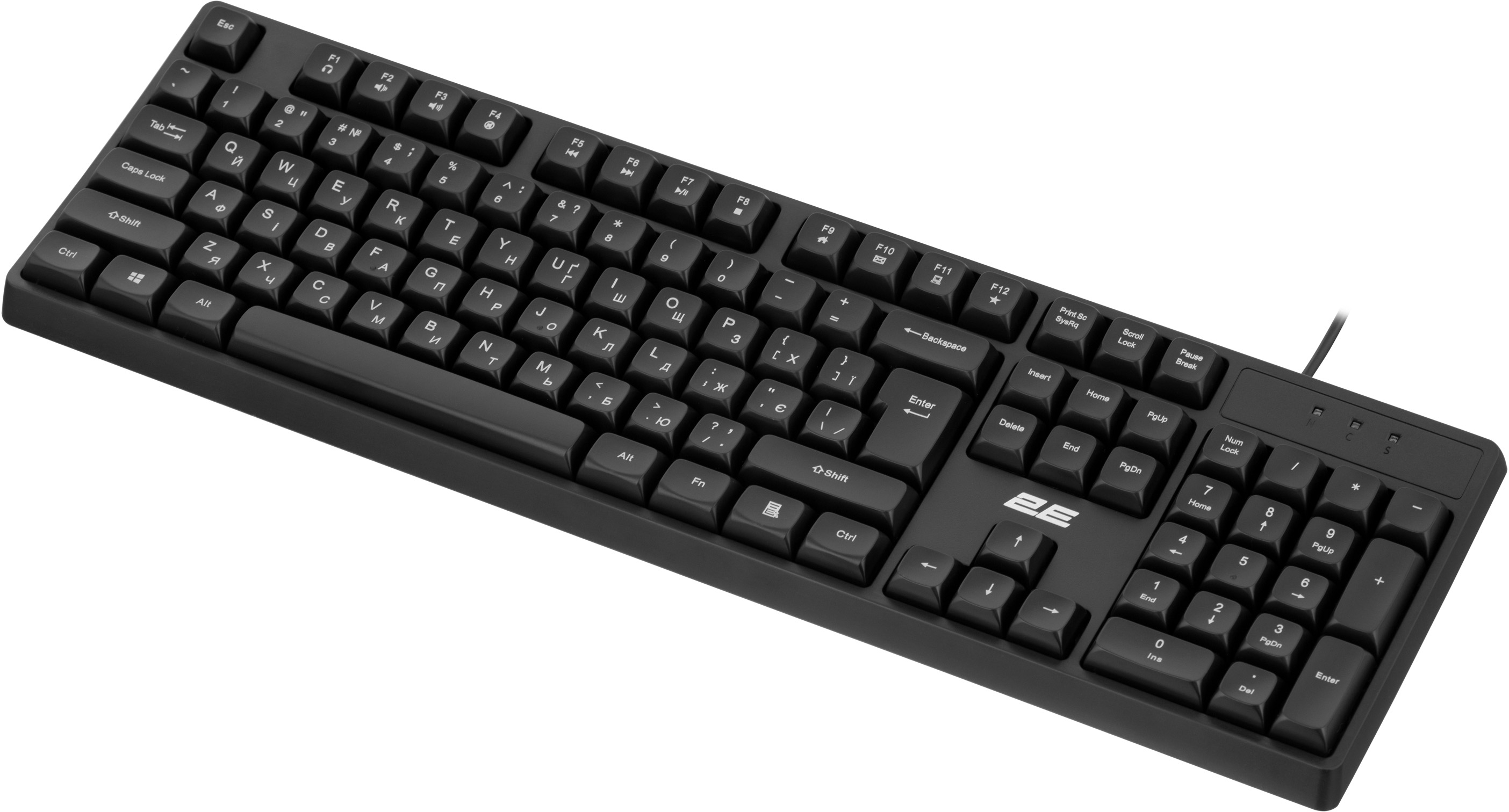 Клавиатура мембранная 2E KS131 104key, USB-A, EN/UK, черный фото 