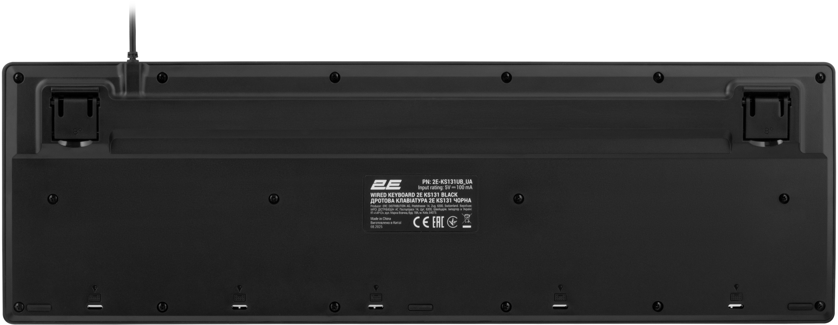 Клавиатура мембранная 2E KS131 104key, USB-A, EN/UK, черный фото 