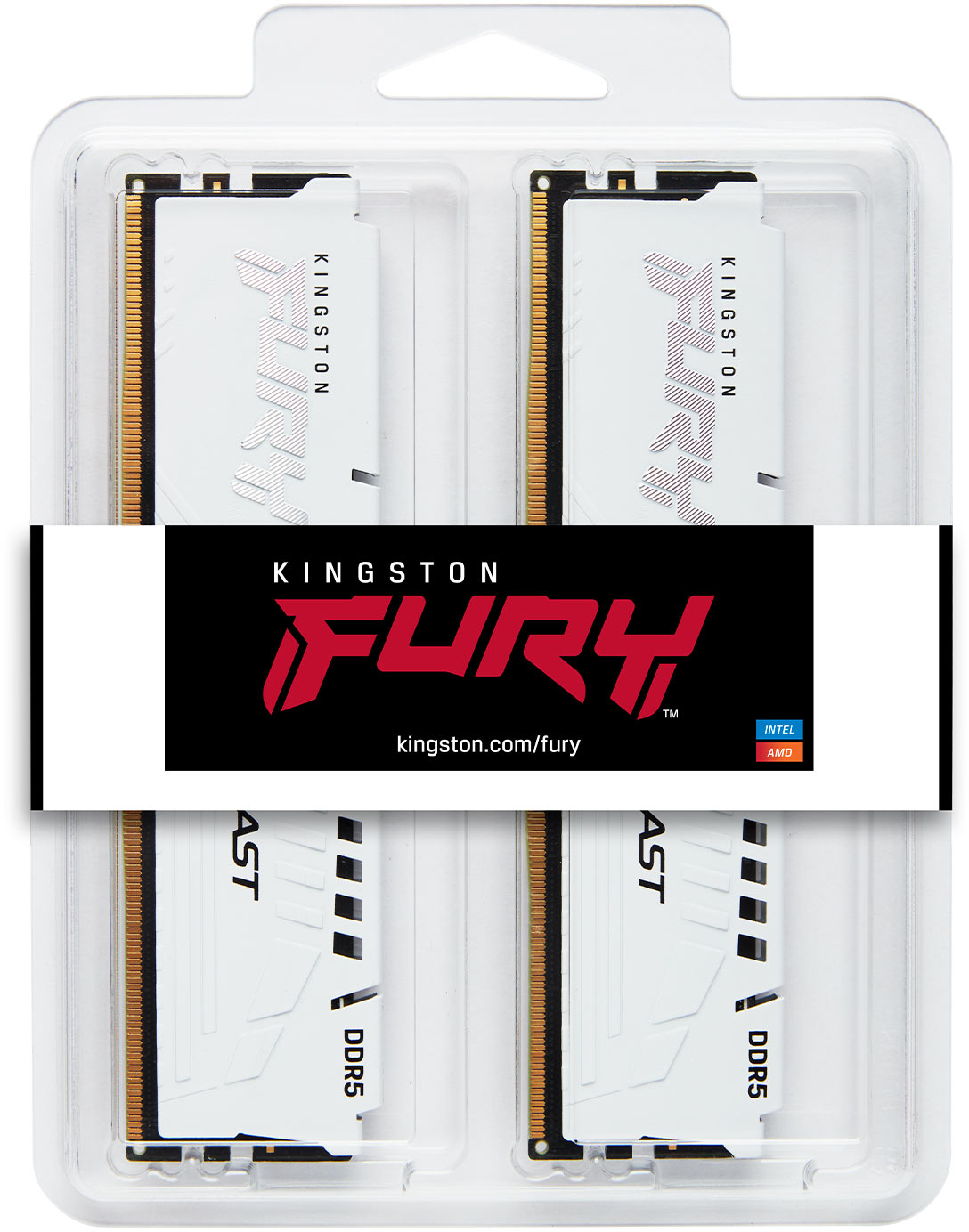 Память для ПК Kingston DDR5 32GB KIT (16GBx2) 5600 FURY Beast White EXPO (KF556C36BWEK2-32) фото 3