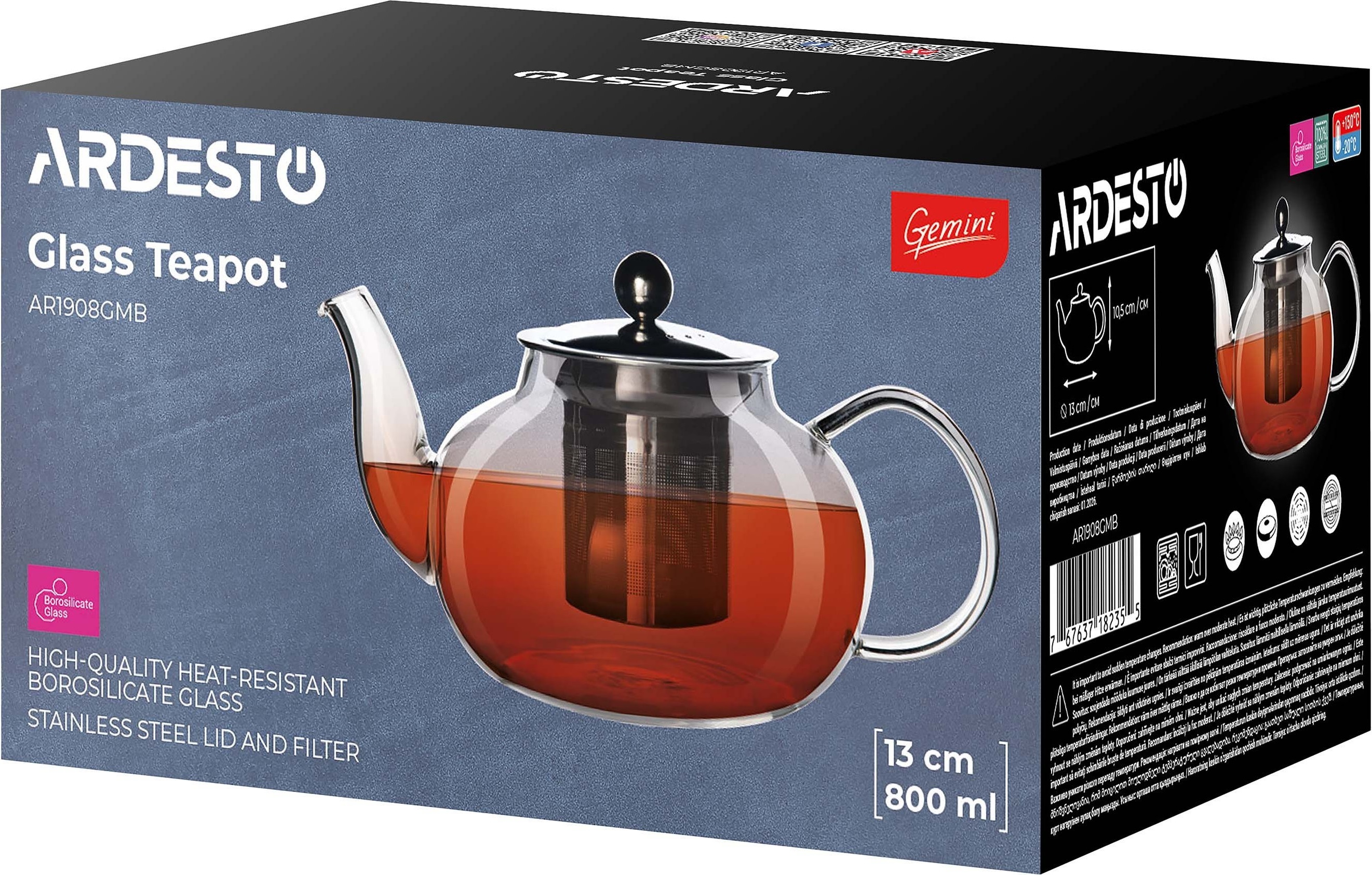 Заварник ARDESTO Gemini Roma 800мл (AR1908GMB)фото