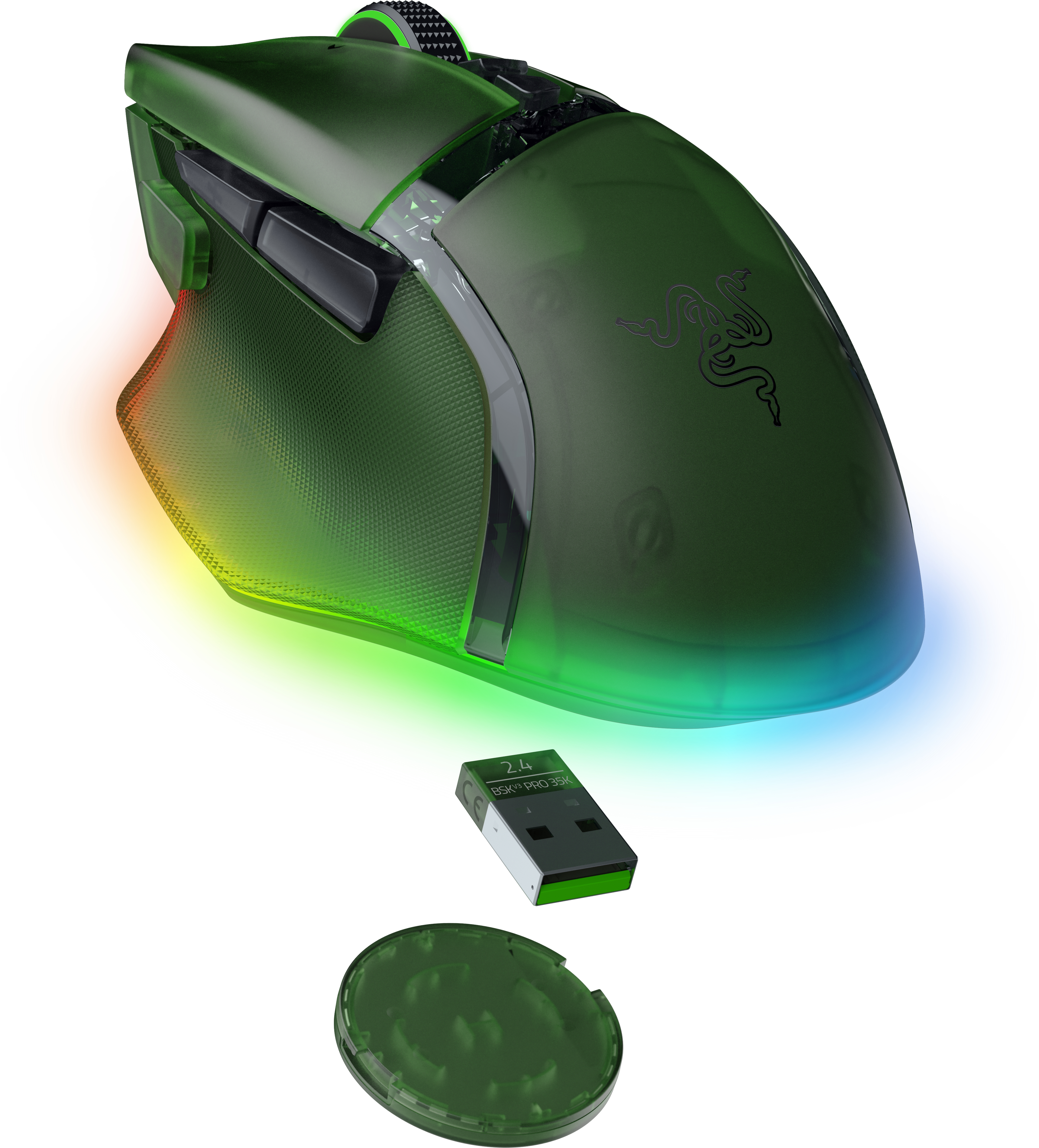 Игровая мышь Razer Basilisk V3 Pro 35К Phantom Green (RZ01-05240300-R3G1) фото 