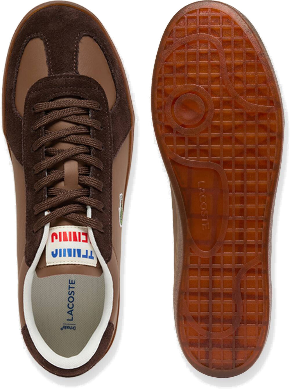 Кеды мужские Lacoste Baseshot Pro Leather Sneakers 751SMA0077-031 45 (10.5 UK) коричневые фото 