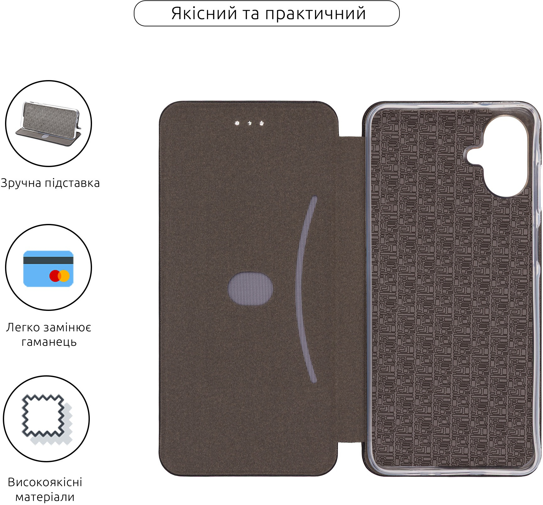 Чохол-книжка ArmorStandart G-Case для Samsung A07 4G Black (ARM86534)фото3