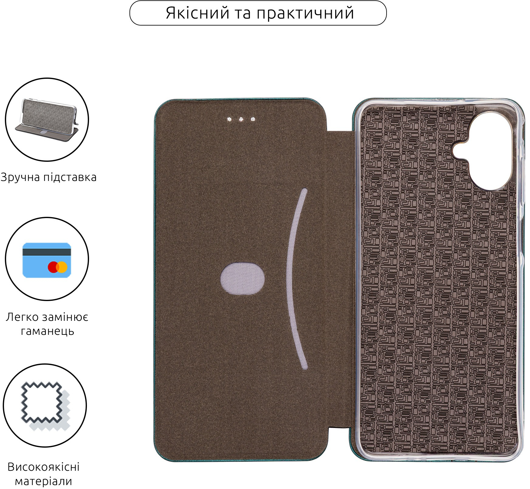 Чохол-книжка ArmorStandart G-Case для Samsung A07 4G Green (ARM86782)фото3
