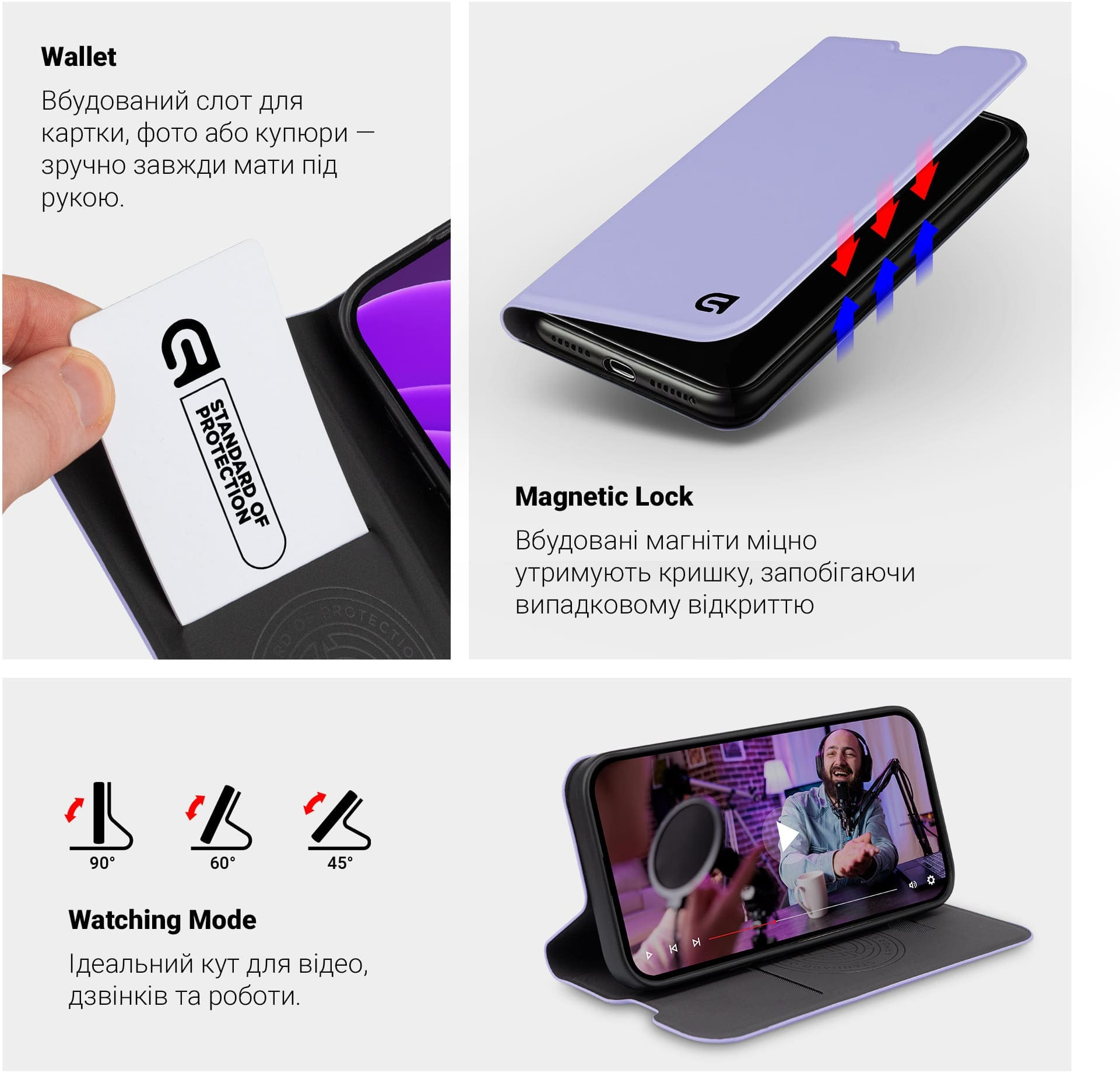 Чохол-книжка ArmorStandart OneFold Case для Samsung A16 4G (A165) Lavender (ARM80144)фото3