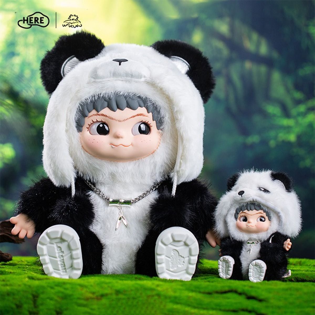 Игрушка мягкая лимитированная Pop Top Letsvan серии Wakuku Панда 800% (37 см) (17WK-P8-P1) фото 