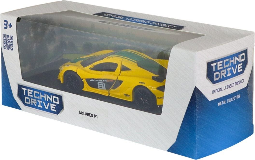Автомодель TechnoDrive McLaren P1 (желтый, 1:43) (250946MLP1YW) фото 14