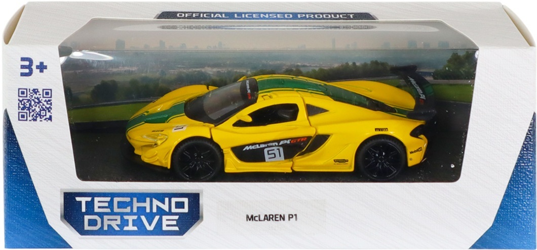 Автомодель TechnoDrive McLaren P1 (желтый, 1:43) (250946MLP1YW) фото 13