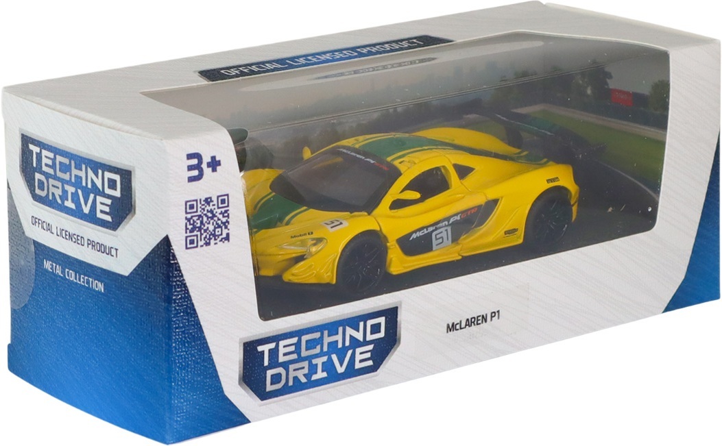Автомодель TechnoDrive McLaren P1 (желтый, 1:43) (250946MLP1YW) фото 12