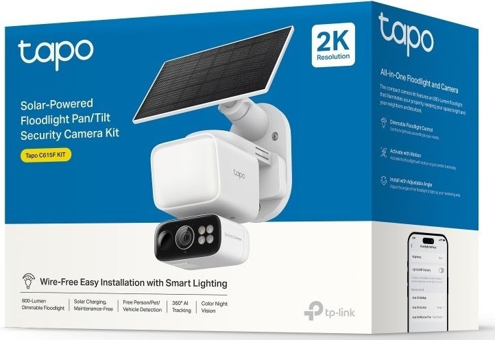 Комплект умной безпроводной камеры TP-LINK TAPO C615F KIT 2K QHD и солнечной панели (TAPO-C615FKIT) фото 3