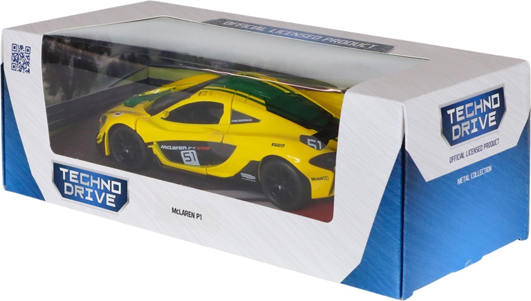 Автомодель TechnoDrive McLaren P1 (желтый, 1:24) (250943MLP1YW) фото 