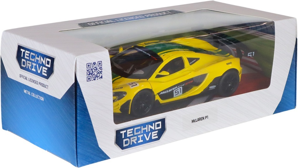 Автомодель TechnoDrive McLaren P1 (желтый, 1:24) (250943MLP1YW) фото 