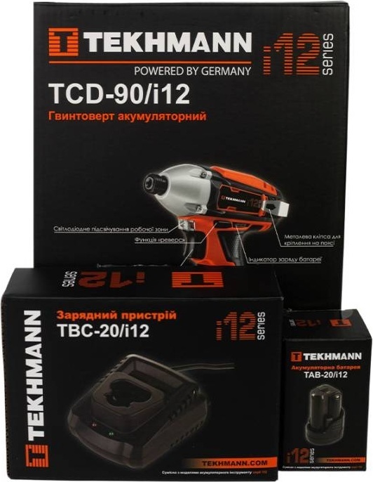 Гвинтоверт ударний акумуляторний Tekhmann TCD-90/i12 KIT 12В АКБ 1х2А·г (849196)фото7