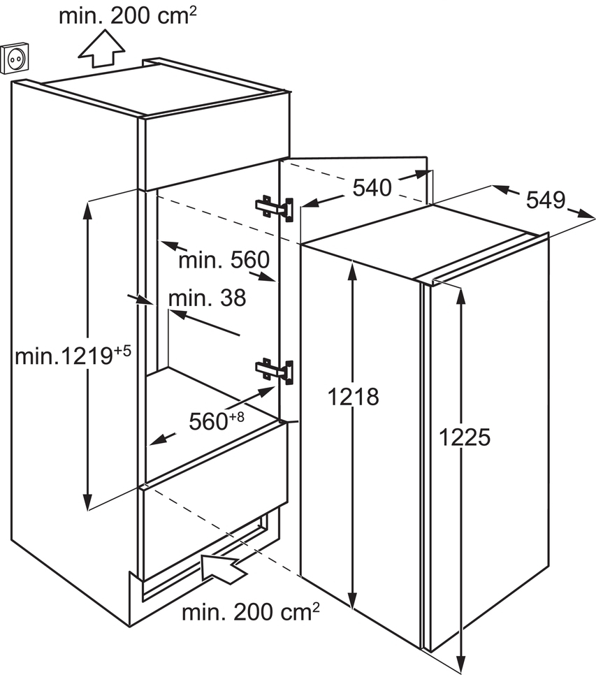Вбудований холодильник Electrolux LFB3AE12Sфото