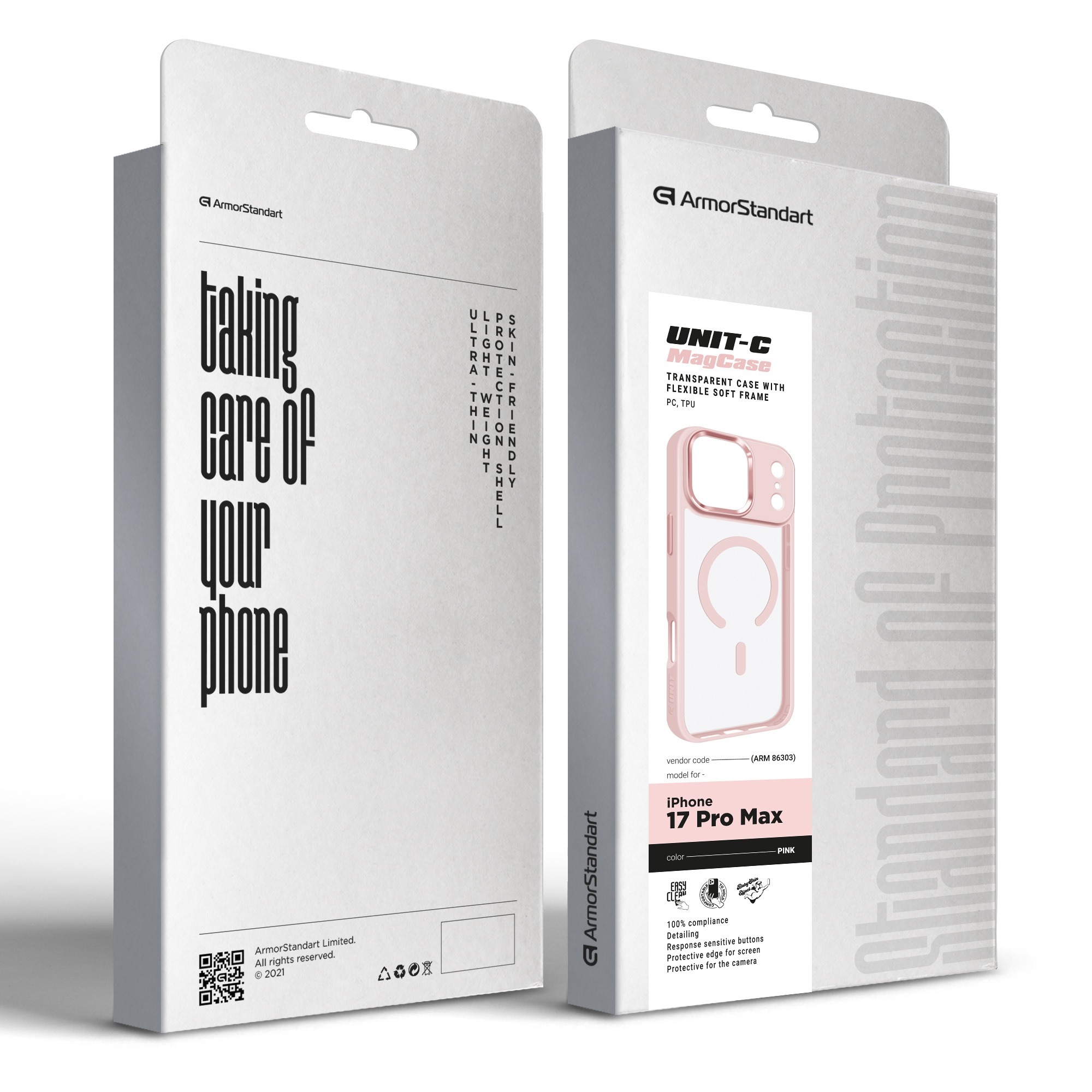 Чехол ArmorStandart Unit-C MagCase для Apple iPhone 17 Pro Max Pale Pink (ARM86303) фото