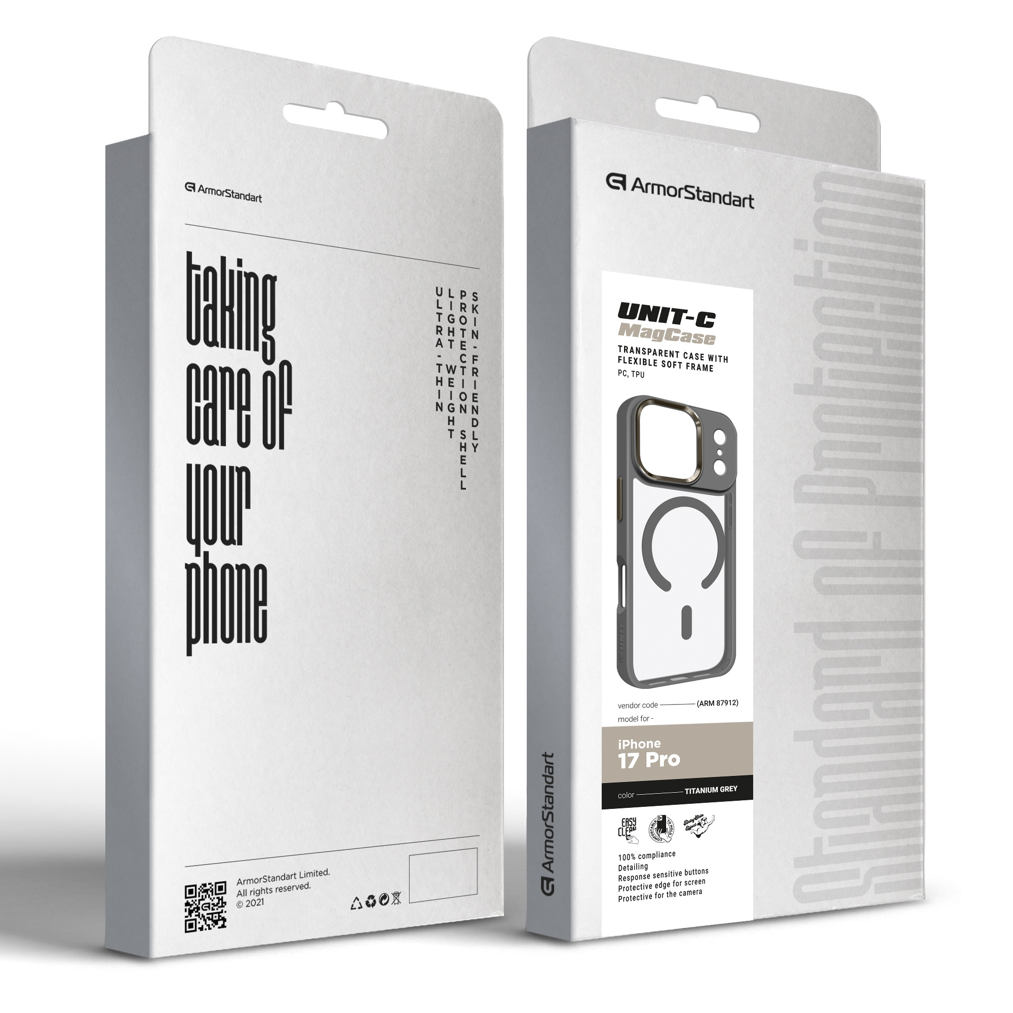 Чехол ArmorStandart Unit-C MagCase для Apple iPhone 17 Pro Titanium Grey (ARM87912) фото 2