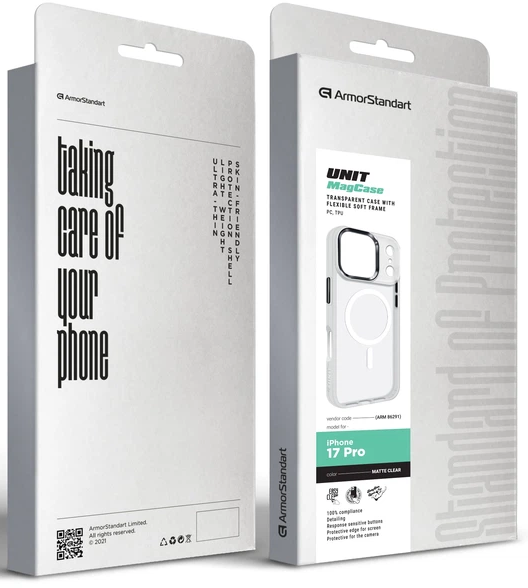 Чехол ArmorStandart Unit MagCase для Apple iPhone 17 Pro Matte Clear (ARM86291) фото 6